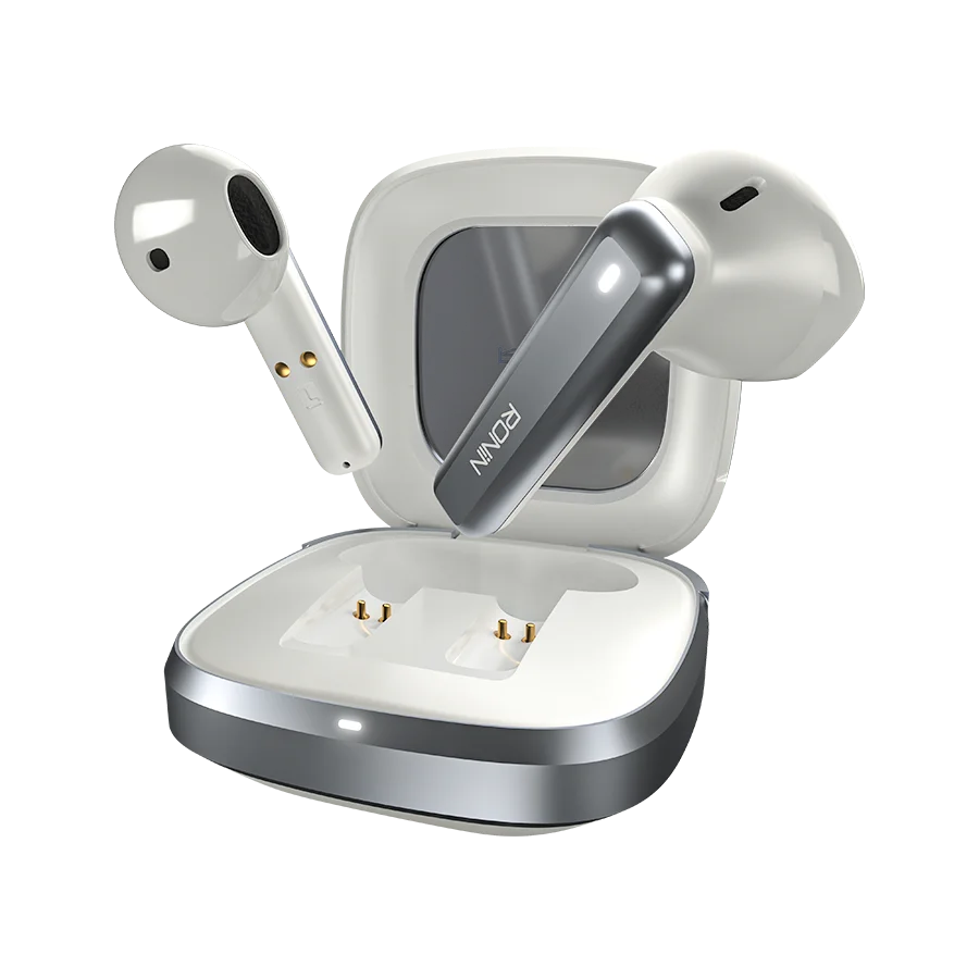 Ronin Mashion Pro R-7140 Wireless Earbuds - White Grey